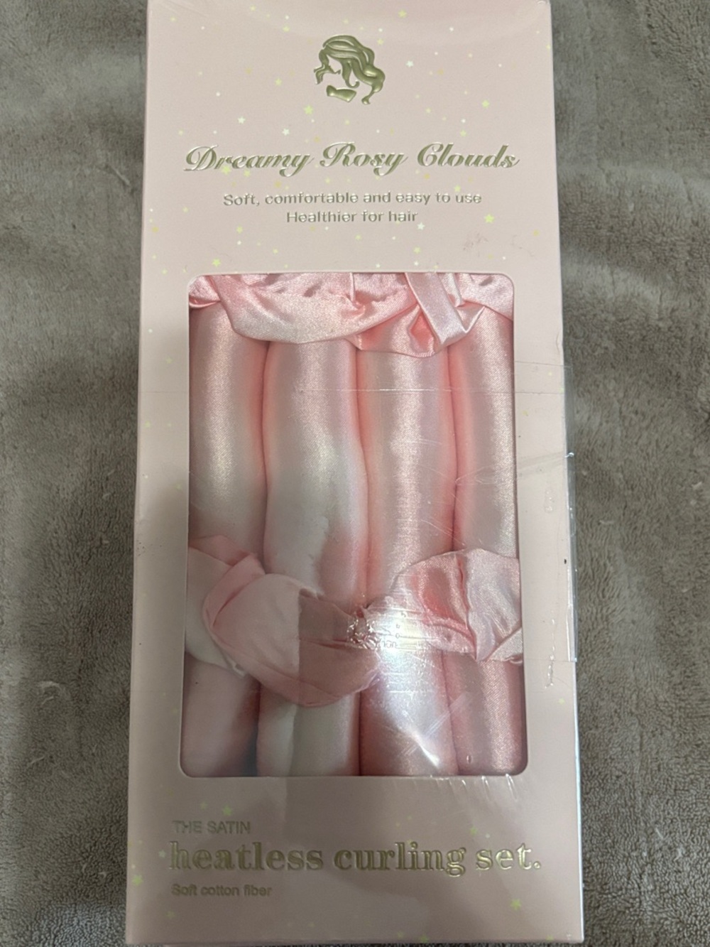 Pink Satin Heatless Curling Set